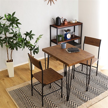 BRV-3■ヴィンテージ背もたれ付きダイニング3点セット　【Ferro e Legno-フェロエ レグノ-】