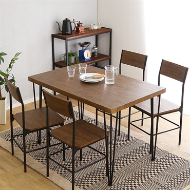 BRV-5■ヴィンテージ背もたれ付きダイニング5点セット　【Ferro e Legno-フェロエ レグノ-】