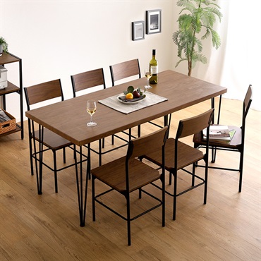 ヴィンテージ背もたれ付きダイニング7点セット