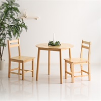 北欧テイスト 円形ダイニング3点セット　丸型省スペース　天然木製【Saluna-サルーナ】