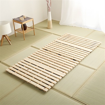 HNK-2-S■すのこベッド二つ折り式　檜仕様(シングル)【涼風】