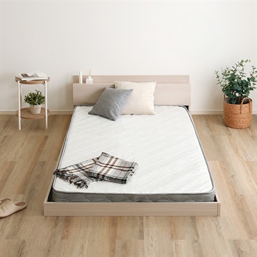 デザインフロアベッド ボンネルコイルマットレスセット(セミダブル)