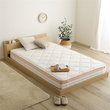 デザインフロアベッド 日本製ポケットコイルデザインマットレスセット(シングル)