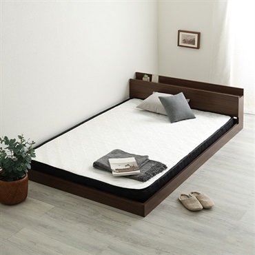 デザインフロアベッド ポケットコイルマットレスセット(ダブル)