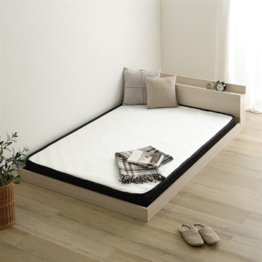 デザインフロアベッド ポケットコイルマットレスセット(セミダブル)