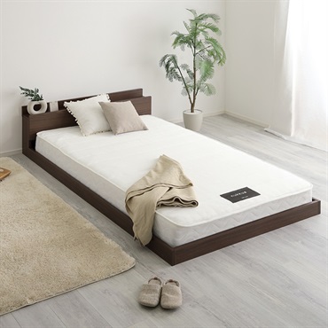 デザインフロアベッド 日本製ポケットコイルマットレスセット(ダブル)