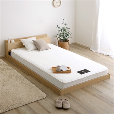 デザインフロアベッド 日本製ポケットコイルマットレスセット(シングル)