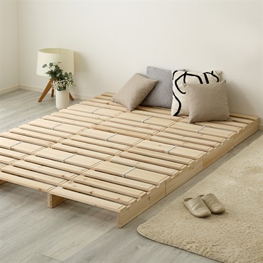 組み合わせ自由！　天然木　すのこパレットベッド　12枚入り