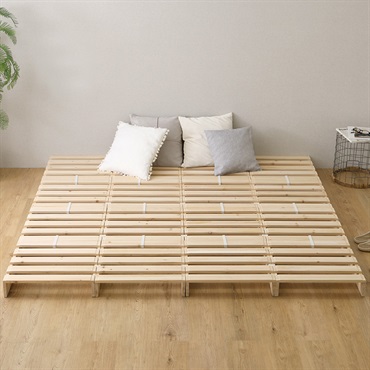 組み合わせ自由！　天然木　すのこパレットベッド　16枚入り