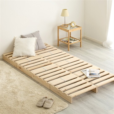 組み合わせ自由！　天然木　すのこパレットベッド　8枚入り