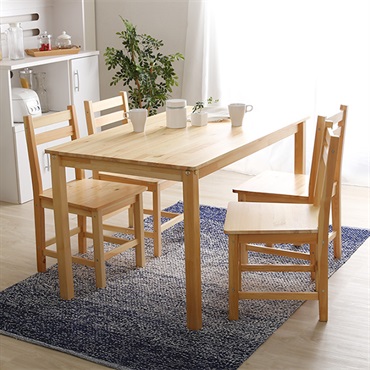 PND-5■北欧テイスト ダイニング5点セット　天然木製　【Salute-サルーテ】