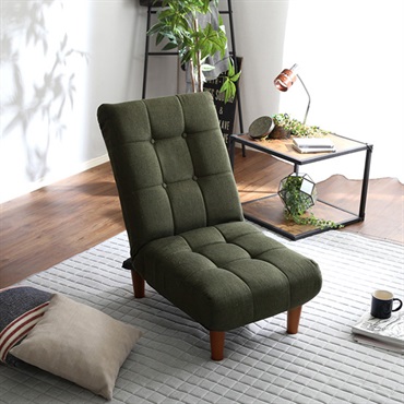 SH-01-QUA1P■脚付きボリュームフロアソファ(1人掛け)ハイバック、ポケットコイル、14段階リクライニング【Quario-クアリオ-】