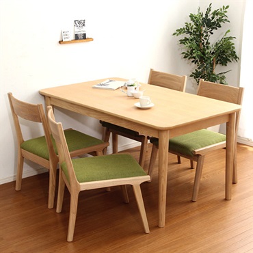 SH-01RIS-5CN■ダイニング5点セット（テーブル+チェア4脚）ナチュラルロータイプ　木製アッシュ材｜Risum-リスム-