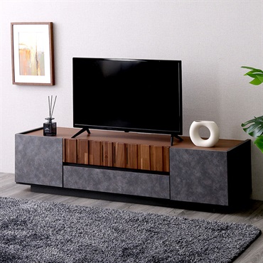 モルタル調×木目　モダンテイストなテレビ台　140cm幅