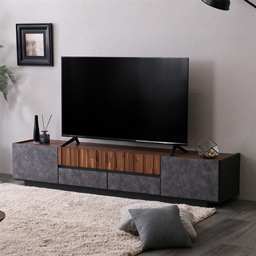 モルタル調×木目　モダンテイストなテレビ台　180cm幅