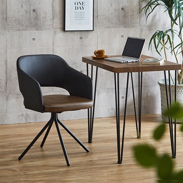 SH-23-OFD2■レザー調ラウンドダイニングチェア　75cm幅テーブル 2点セット【Marlon×Umbure】