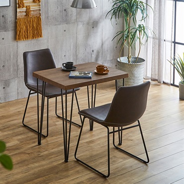 SH-24-STD3■スクエアチェア2脚（同色）　75㎝幅テーブル 3点セット 【SETH×Umbure】