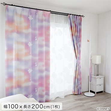 DISNEY/ディズニー　ドレープカーテン　100×200cm×1枚【MICKEY/Mellow　ミッキー/メロウ】
