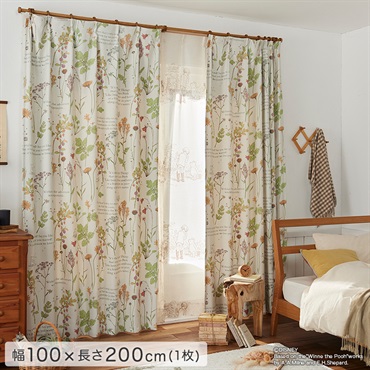 DISNEY/ディズニー　ドレープカーテン　100×200cm×1枚【POOH/From friends　プー/フロムフレンズ】