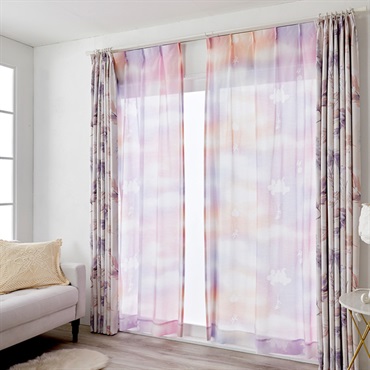 DISNEY/ディズニー　シアーカーテン　100×133cm×1枚【MICKEY/Mellow voile　ミッキー/メロウボイル】