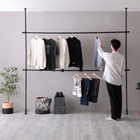 つっぱりハンガーラック　2段　幅250cm