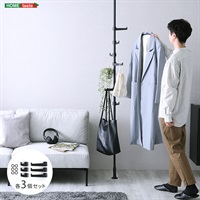 つっぱりポールハンガー　フック大小3個セット