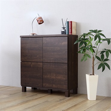 日本製 プッシュ式扉付きキャビネット 75cm