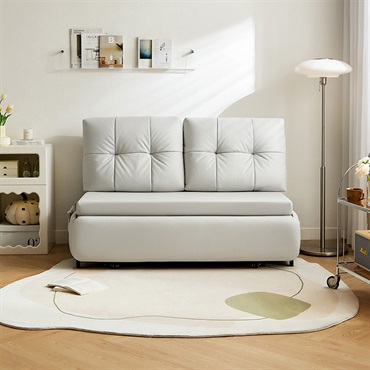 2人掛けホワイトソファベッド 146cm