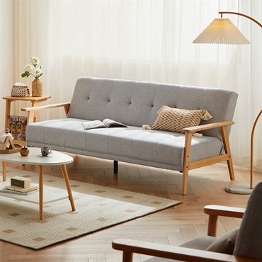 ラバーウッドフレームソファベッド