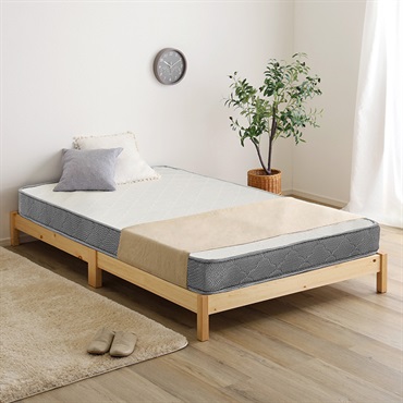 2分で完成！組立簡単ベッド ボンネルコイルマットレスセット(ダブル)