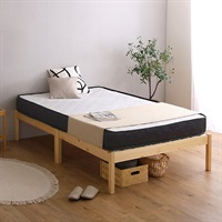 2分で完成！組立簡単ベッド ハイタイプ ポケットコイルマットレスセット(セミシングルショート)