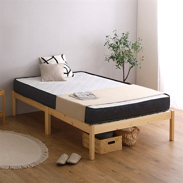 2分で完成！組立簡単ベッド ハイタイプ ポケットコイルマットレスセット(シングル)