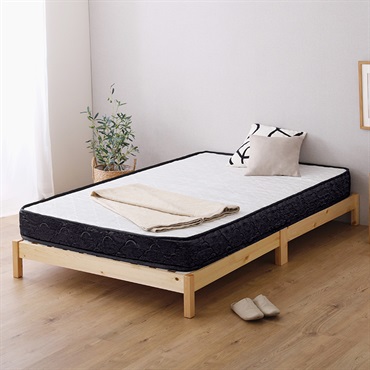 2分で完成！組立簡単ベッド ポケットコイルマットレスセット(ダブル)