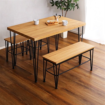 VDCB-4■ヴィンテージダイニング4点セット【テーブル＋椅子2脚+ベンチ1脚】